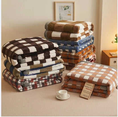 Ins Warm Air-condition Knit Blanket Soft Chenille Yarn Knitted Blanket Machine Washable Crochet Handmade Throw Blanket Sofa Bed